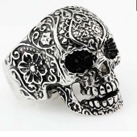 STAINLESS STEEL Other - 1 LEFT! 💀 STAINLESS STEEL SUGAR SKULL RING Size 8